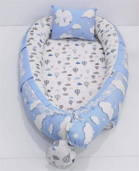 Mordesign Bulut  Babynest Bebek Yatağı Mavi