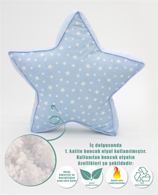 Mordesign Bebek Odası Dekoru Yumuşak Yıldız Yastık,Çocuk Odası Hediyesi,Medium 55 cm