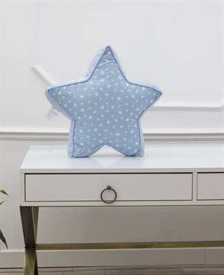 Mordesign Bebek Odası Dekoru Yumuşak Yıldız Yastık, Çocuk Odası Hediyesi, Medium 55 cm Mavi