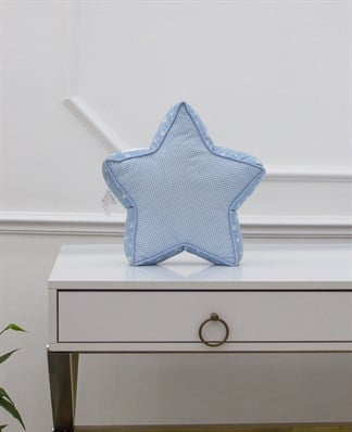 Mordesign Bebek Odası Dekoru Yumuşak Yıldız Yastık, Çocuk Odası Hediyesi, Small 40 cm Mavi