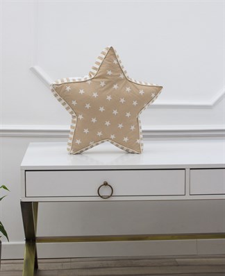 Mordesign Bebek Odası Dekoru Yumuşak Yıldız Yastık,Çocuk Odası Hediyesi,Medium 55 cm Kahverengi