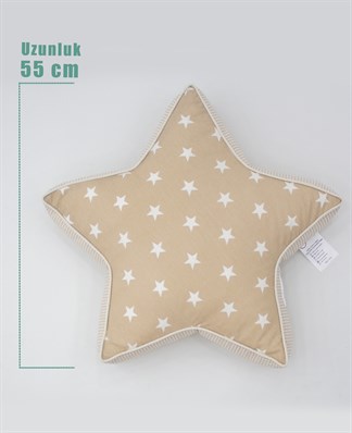 Mordesign Bebek Odası Dekoru Yumuşak Yıldız Yastık,Çocuk Odası Hediyesi,Medium 55 cm Kahverengi