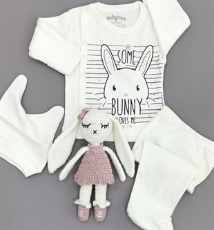 Organik Amigurimi Bunny Kız Bebek Hediye Kutusu